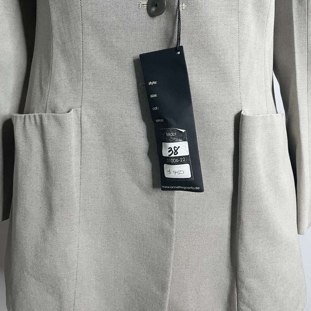 ANNETTE GORTZ Button Up Cotton Suit Jacket Blazer - Picture 6 of 10